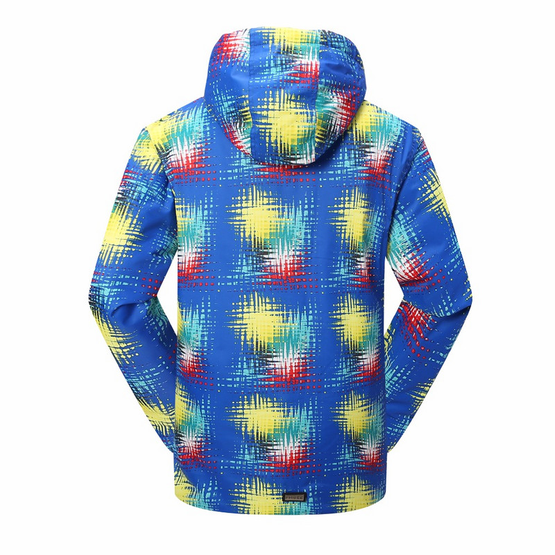 Detector vīriešu slēpošanas jaka Zilā apdruka ziemas āra slēpošanas kostīms Augstums ūdensizturīgs, elpojošs slēpošanas jaka silta snovborda jaka