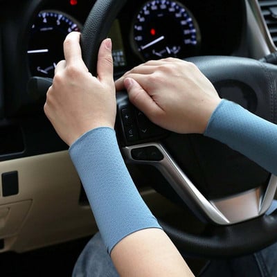 Summer Ice Silk Sports Protect Wristband Мъжки тънък спорт на открито Дишащ еластичен слънцезащитен капак за китката Жени