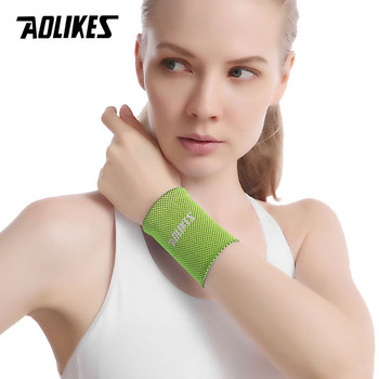 AOLIKES 1PC Поддържаща скоба за китка Дишаща охлаждаща лед тенис маншет Wrap Спортна лента за изпотяване за фитнес Йога Лента за пот на ръцете