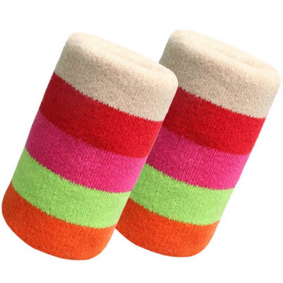 1db csuklópánt színes csíkos pamut sport izzadságszalag csuklótámasz férfi női edzőterem fitnesz futás tenisz csuklópánt védő