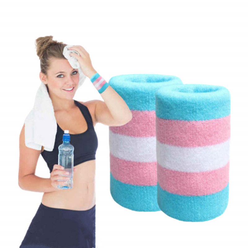 1db csuklópánt színes csíkos pamut sport izzadságszalag csuklótámasz férfi női edzőterem fitnesz futás tenisz csuklópánt védő
