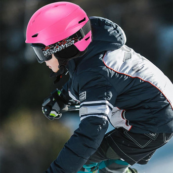 Спортна безопасна ски каска Колоездене Устойчив на студ Мъже Жени Велосипедна каска Мека поларена подплата Топла ски каска 2021 Зима