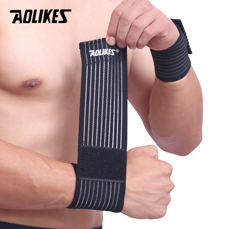 AOLIKES 1 KOM. Elastični sportski zavoj Narukvica za ruku Gym Support steznik za zglob Omot Tenis Pamuk Weat band Fitness Powerlifting