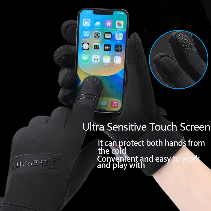 Γάντια σκι χειμερινής ποδηλασίας Αντιολισθητικά ανδρικά γάντια χειμερινής ποδηλασίας Αντιανεμική οθόνη αφής Camping Αδιάβροχα γάντια πεζοπορίας