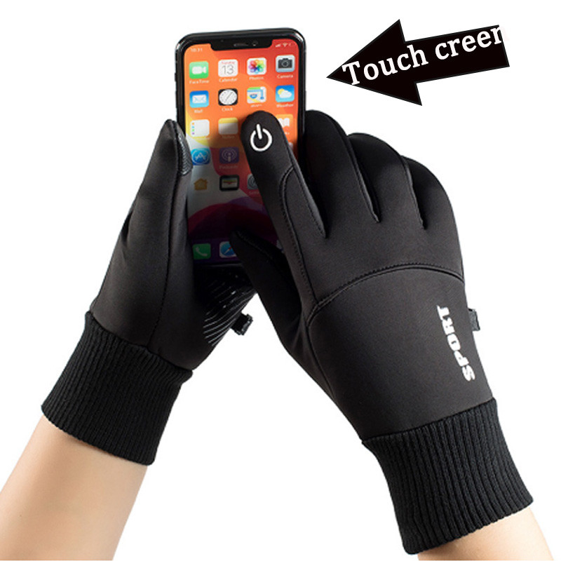 Talvised soojad kindad täissõrmega veekindlad rattasõidukindad õuespordis mootorrattasuusatamiseks puutetundliku ekraaniga fliisist rattakindad 2023