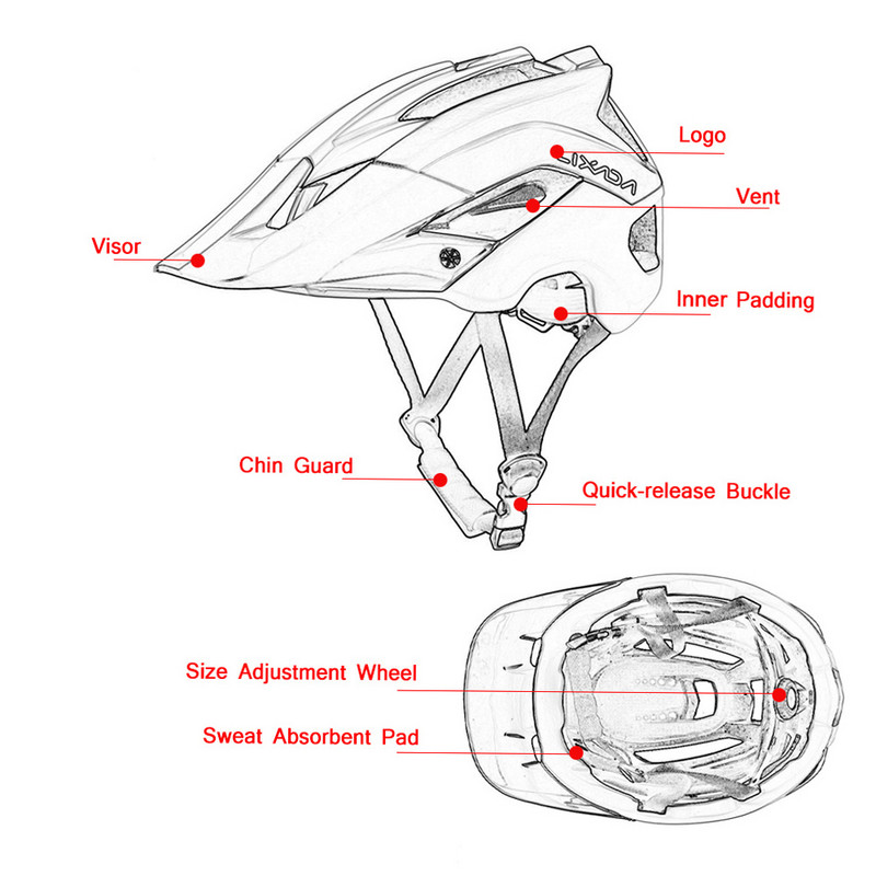 Lixada kalnu riteņbraukšanas velosipēdistu ķivere Sporta drošības aizsargķivere 13 Vents MTB riteņbraukšanas velosipēda sporta aizsargķivere