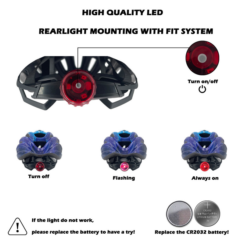 EXCLUSKY Παιδικό κράνος ποδηλάτου με φως LED αντηλιακό 5-13 ετών Αγόρια Κορίτσια Ultralight Road Mountain Safety Cycling κράνος