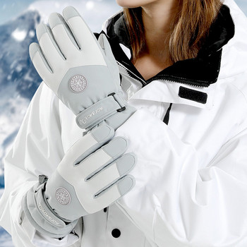 Αδιάβροχα γάντια σκι Γυναικεία χειμερινή οθόνη αφής Snow Gloves Fleece Lined Θερμικά γάντια για Snowboard Ski Running Cycl