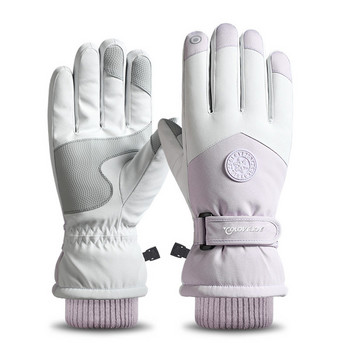 Αδιάβροχα γάντια σκι Γυναικεία χειμερινή οθόνη αφής Snow Gloves Fleece Lined Θερμικά γάντια για Snowboard Ski Running Cycl