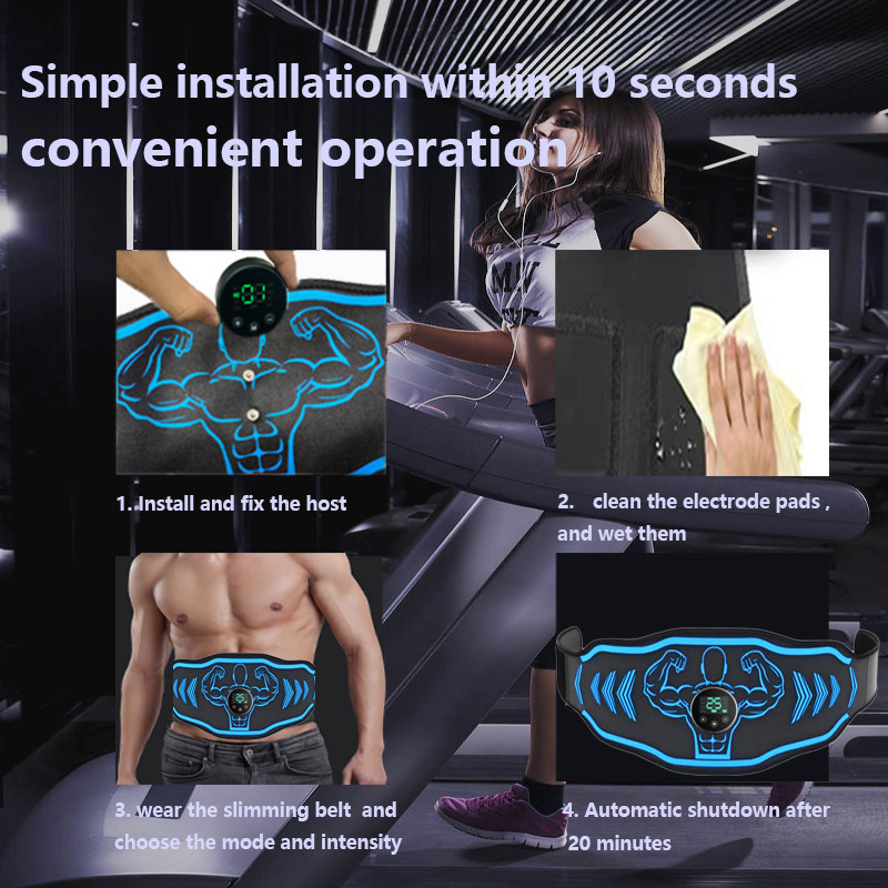 ABS Toning Belt Kõhulihaste Toonik EMS Lihasstimulaator Mehed Naiste Fitness Treening Keha vormimine Kodune Jõusaal Treening Treening
