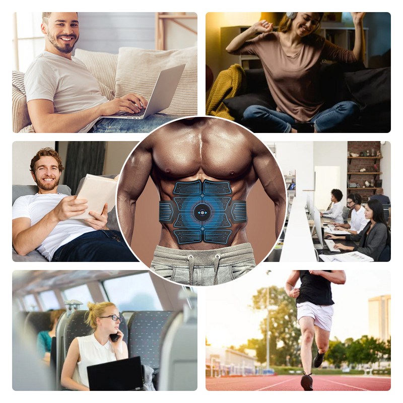 Електрически колан за отслабване на тялото за корем Мускулен стимулатор Масажор за мускулни упражнения Масажор за отслабване Фитнес тренажор за корем