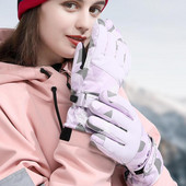 Εξαιρετικά χοντρά ανδρικά γάντια γυναικεία γάντια σκι Snowboard Snow Winter Sports Ζεστά αδιάβροχα αντιανεμικά γάντια σκι PU με οθόνη αφής