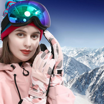 Εξαιρετικά χοντρά ανδρικά γάντια γυναικεία γάντια σκι Snowboard Snow Winter Sports Ζεστά αδιάβροχα αντιανεμικά γάντια σκι PU με οθόνη αφής