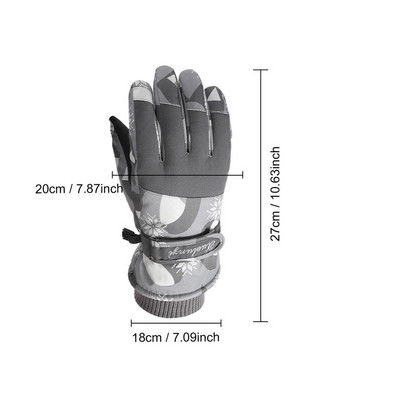 Εξαιρετικά χοντρά ανδρικά γάντια γυναικεία γάντια σκι Snowboard Snow Winter Sports Ζεστά αδιάβροχα αντιανεμικά γάντια σκι PU με οθόνη αφής