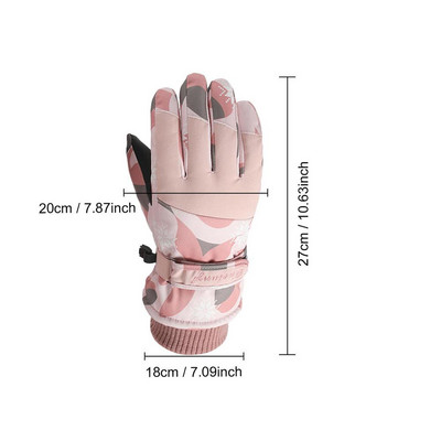Εξαιρετικά χοντρά ανδρικά γάντια γυναικεία γάντια σκι Snowboard Snow Winter Sports Ζεστά αδιάβροχα αντιανεμικά γάντια σκι PU με οθόνη αφής
