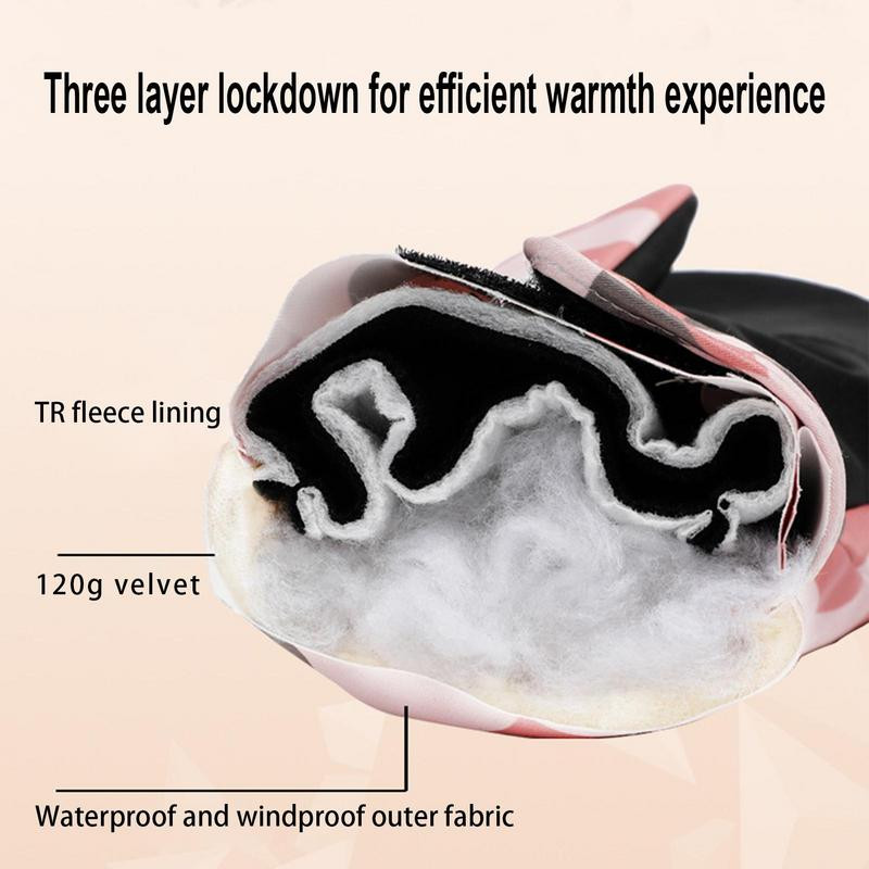 Εξαιρετικά χοντρά ανδρικά γάντια γυναικεία γάντια σκι Snowboard Snow Winter Sports Ζεστά αδιάβροχα αντιανεμικά γάντια σκι PU με οθόνη αφής