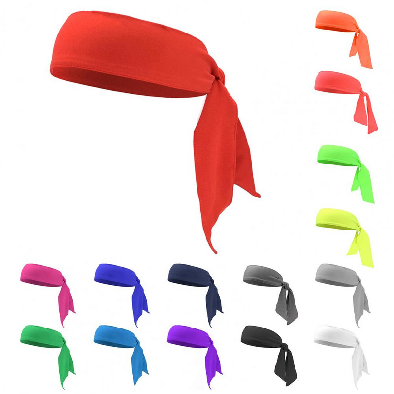 Medvilninis elastanas plaukų kaklaraištis Vyrų plaukų juosta Moterų sportinė kaklaraištis nugaros galvos juostelė Sportinė joga plaukų juostelė Drėgmė Priedai Prakaito juosta