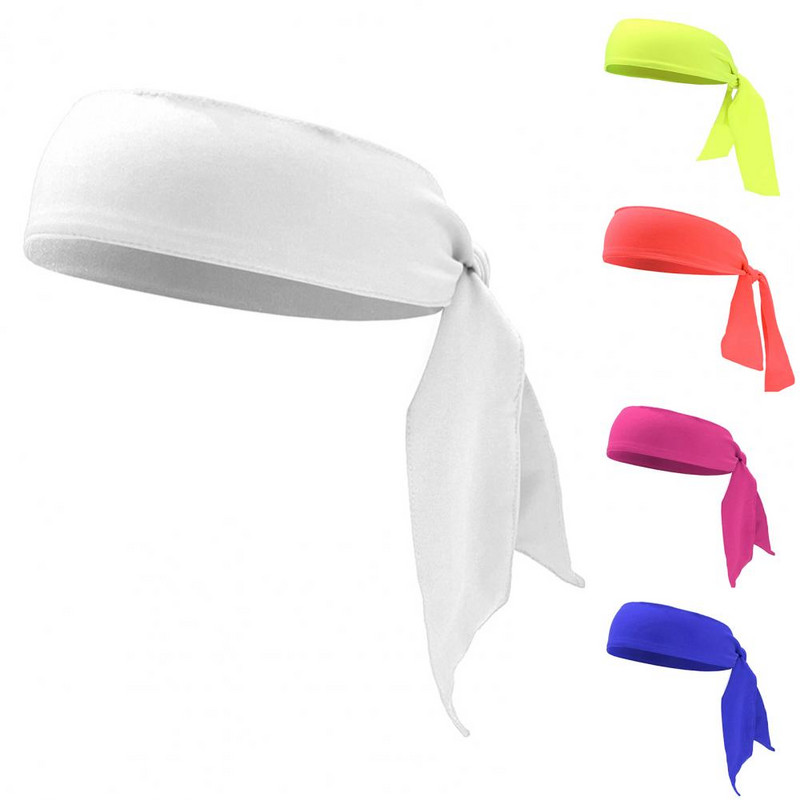 Medvilninis elastanas plaukų kaklaraištis Vyrų plaukų juosta Moterų sportinė kaklaraištis nugaros galvos juostelė Sportinė joga plaukų juostelė Drėgmė Priedai Prakaito juosta