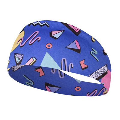 Retro potlač cestovná párty elastická joga čelenka športová potítko ženy/muži beh športová čelenka turban outdoor športová bandáž
