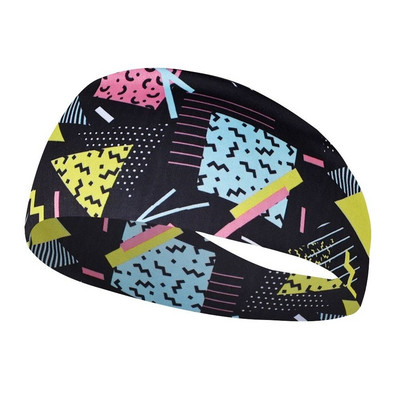 Retro potlač cestovná párty elastická joga čelenka športová potítko ženy/muži beh športová čelenka turban outdoor športová bandáž