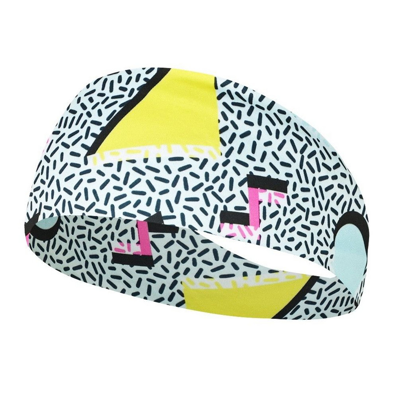 Retro potlač cestovná párty elastická joga čelenka športová potítko ženy/muži beh športová čelenka turban outdoor športová bandáž