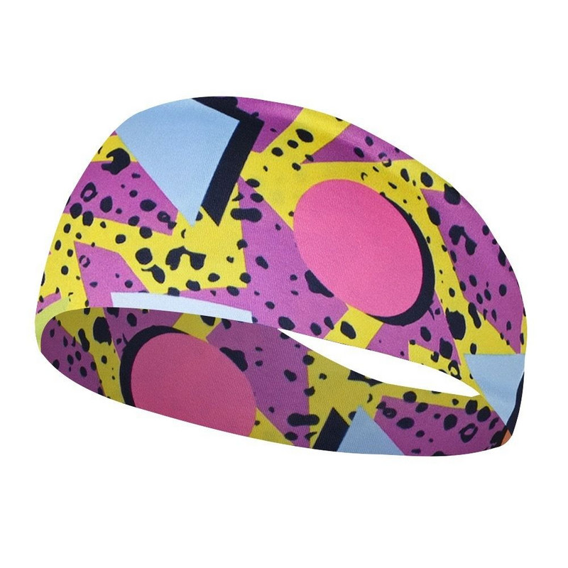 Retro potlač cestovná párty elastická joga čelenka športová potítko ženy/muži beh športová čelenka turban outdoor športová bandáž