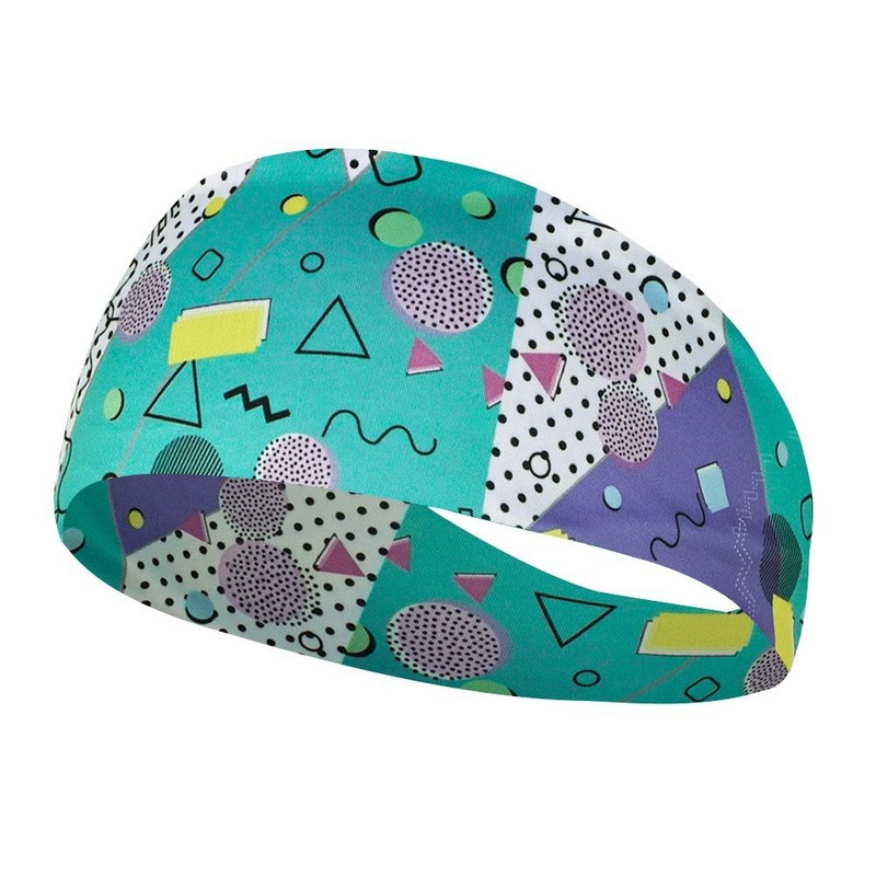 Retro potlač cestovná párty elastická joga čelenka športová potítko ženy/muži beh športová čelenka turban outdoor športová bandáž