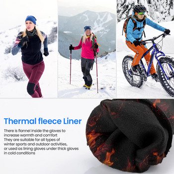 Γάντια χειμερινής ποδηλασίας Αθλητισμός εξωτερικού χώρου για τρέξιμο μηχανοκίνητο σκι Οθόνη αφής αντιολισθητική fleece ανδρικές γυναίκες Γάντια ζεστά με πλήρη δάχτυλα