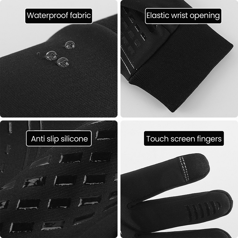 Talvised rattasõidukindad Välissport Jooksmine Mootorsuusad Puutetundlik ekraan Libisemiskindel fliis Mehed Naiste Soojad Täissõrmed Kindad