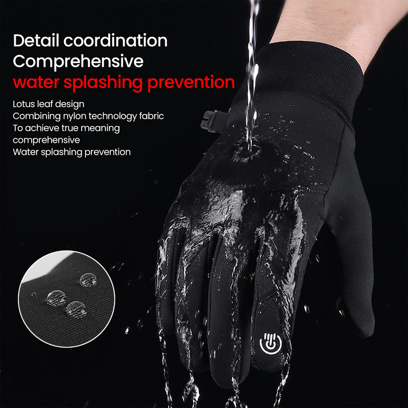 Talvised rattasõidukindad Välissport Jooksmine Mootorsuusad Puutetundlik ekraan Libisemiskindel fliis Mehed Naiste Soojad Täissõrmed Kindad