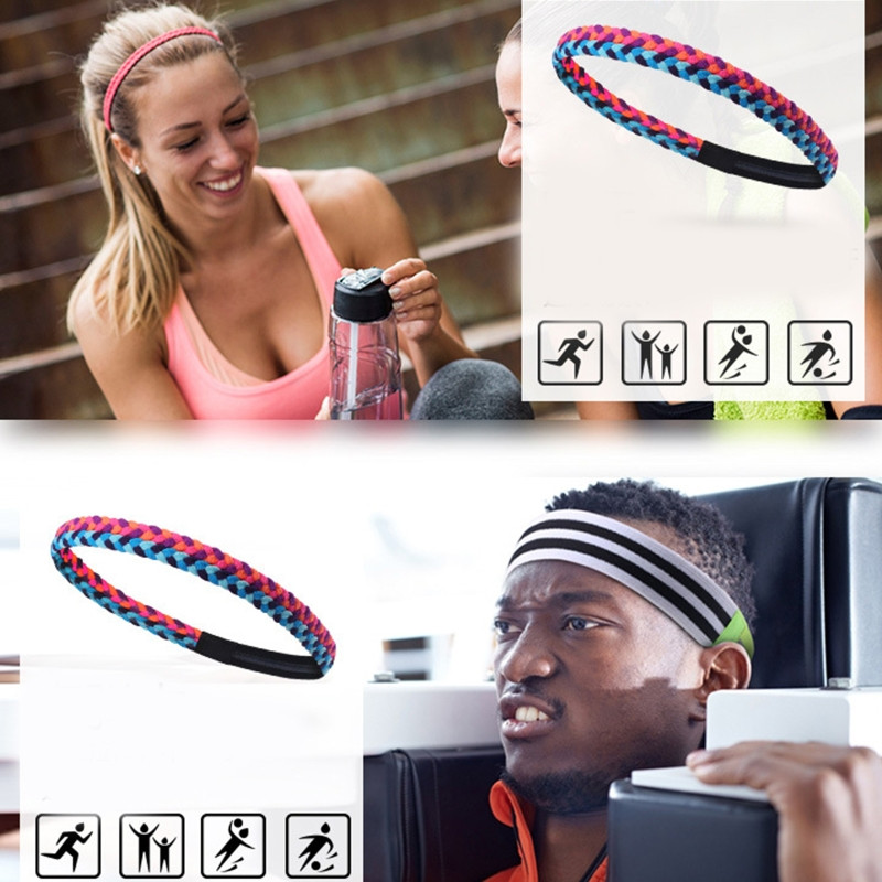 Αντιολισθητική κοτσίδα Αθλητική ζώνη κεφαλής για γυναίκες Αντιολισθητική κορδέλα κεφαλής Sport Fitness Ελαστική σιλικόνη G99D