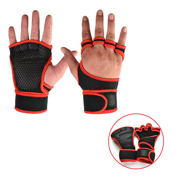 1 ζευγάρια γάντια προπόνησης άρσης βαρών για άνδρες Γυναικεία γυμναστική Αθλητισμός Body Building Gymnastics Gym Hand Wrist Protector Palm