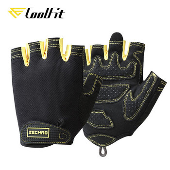 CoolFit Дишащи ръкавици за фитнес Силиконови ръкавици с куха длан и гръб Фитнес ръкавици Вдигане на тежести Тренировка с дъмбели Crossfit Бодибилдинг