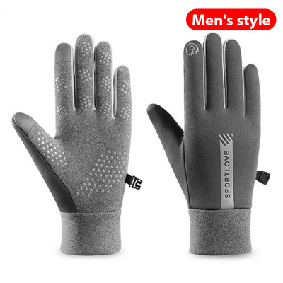 Χειμερινά γάντια Γυναικεία ποδηλασία Ποδήλατο Θερμικό Fleece Ψυχρό Αντίσταση Αδιάβροχο ποδήλατο Ζεστό υπαίθριο γάντια σκι για τρέξιμο