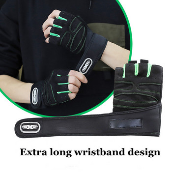 Дъмбели Фитнес ръкавици за вдигане на тежести Половин пръст Фитнес Бодибилдинг Тренировка Защита на дланта за жени Мъже Спортна тренировка Без пръсти