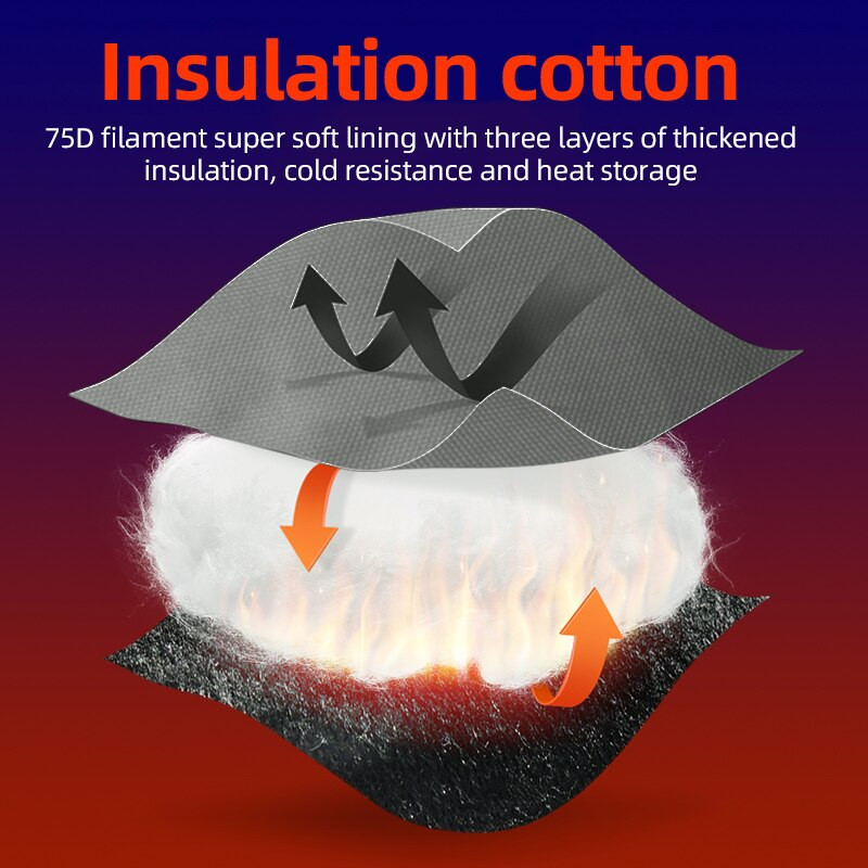 Ziemas silti slēpošanas cimdi Vīriešu āra sporta izjādes Vēja un aukstumizturīgi biezinātas flīsa motociklu cimdi.