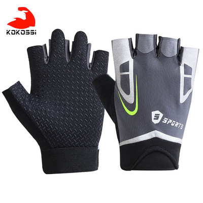 KoKossi meeste naiste poolsõrme Fitnesskindad Hingavad libisemisvastased Tõstmishantlid Horisontaalsed Kangi Treeningkindad