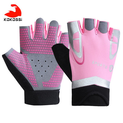 KoKossi meeste naiste poolsõrme Fitnesskindad Hingavad libisemisvastased Tõstmishantlid Horisontaalsed Kangi Treeningkindad