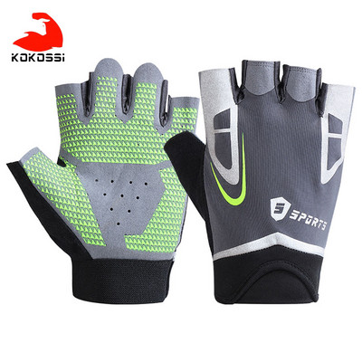 KoKossi meeste naiste poolsõrme Fitnesskindad Hingavad libisemisvastased Tõstmishantlid Horisontaalsed Kangi Treeningkindad