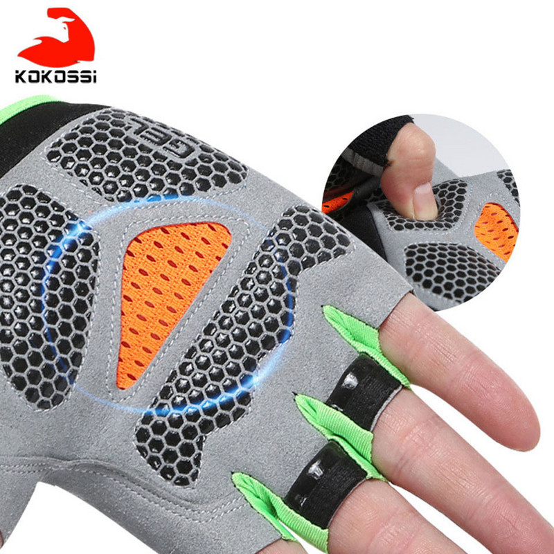 KoKossi meeste naiste poolsõrme Fitnesskindad Hingavad libisemisvastased Tõstmishantlid Horisontaalsed Kangi Treeningkindad