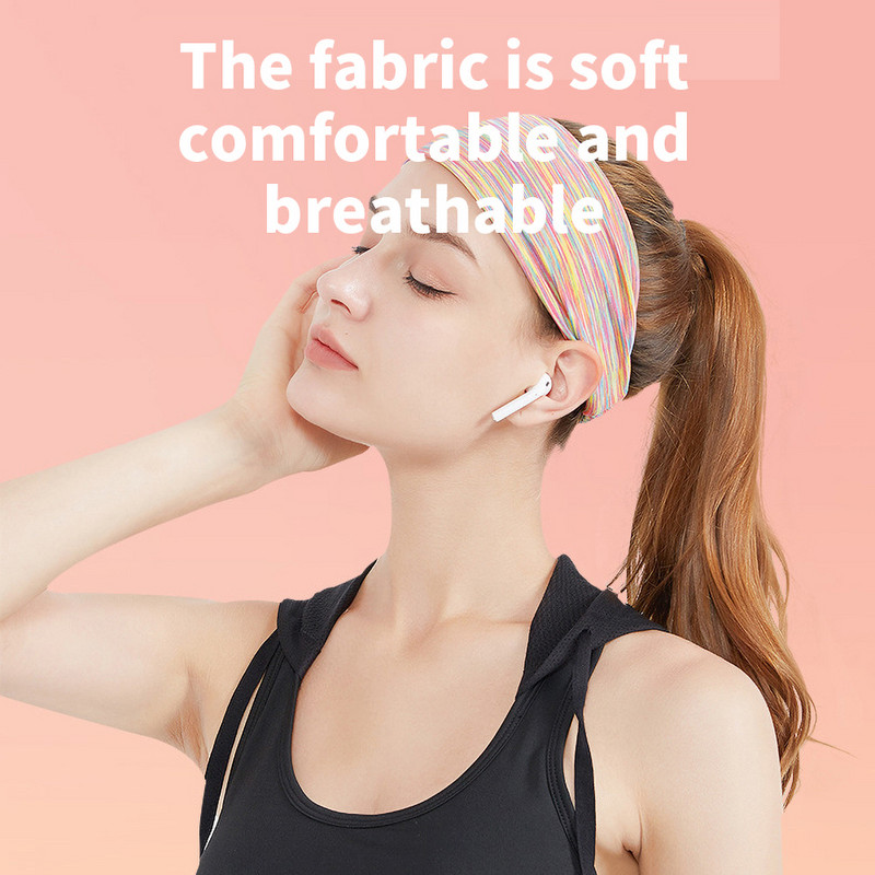 Suvine naiste spordipeapael Jääsiidist õhuke sektsioon Laia näo printimine Jooga Jooga Jooga Fitness Maraton Ratsutamine Higivöö