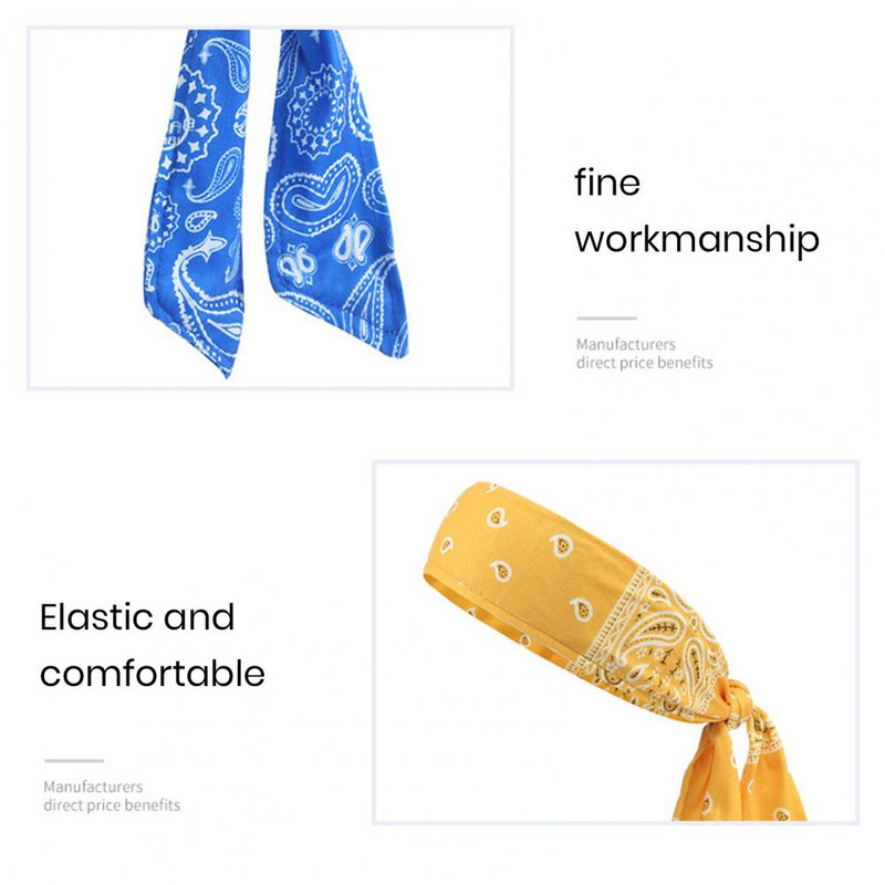 Meeste naiste spordipeapael Pehme jääsiidiga trükitud higipael, hingav fitness-jooga peapael Sportliku treeningu tarvikud