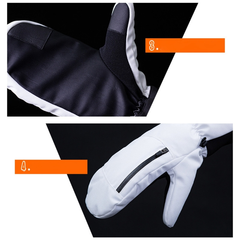 Muškarci Žene Zima Skijanje Snowboarding Može Zaslon osjetljiv na dodir Vodootporne Termalne Debele Rukavice za snijeg Motorne sanke Rukavice Crno Bijelo Sivo