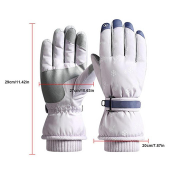 Χειμερινά γάντια Snowboard Ski PU Δερμάτινα Αντιολισθητική Οθόνη Αφής Αδιάβροχη Μοτοσικλέτα Ποδηλασία Arctic Velvet Warm Snow Gloves Unisex