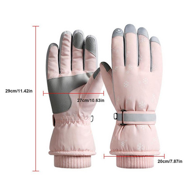 Talvised lumelauasuusakindad PU-nahast libisemiskindel puutetundlik ekraan veekindel mootorrattasõit Arctic Velvet soojad lumekindad unisex