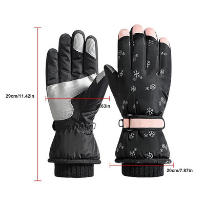 Talvised lumelauasuusakindad PU-nahast libisemiskindel puutetundlik ekraan veekindel mootorrattasõit Arctic Velvet soojad lumekindad unisex