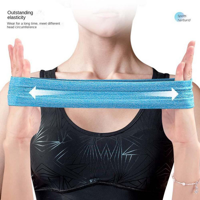 Jogas matu lentes Galvas sviedru lente Pārnēsājama matu ietīšanas lente treniņam matu ietīšana poliestera elastīga galvas josta unisex