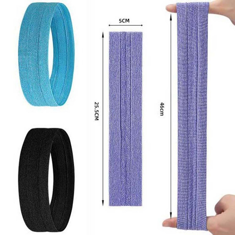 Jogas matu lentes Galvas sviedru lente Pārnēsājama matu ietīšanas lente treniņam matu ietīšana poliestera elastīga galvas josta unisex