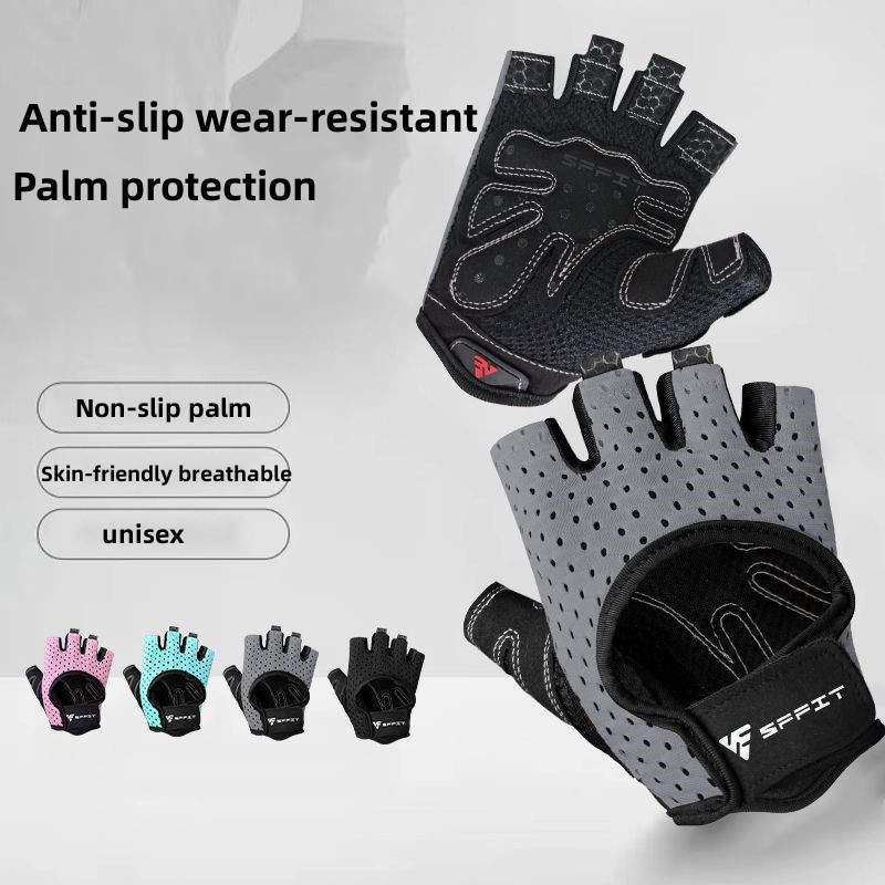 Fitnesas Vyrai Moterų Sporto Salė Sportinės Dviračių Pirštinės Puspirščio Dviračių Pirštinės Atsparios Smūgiams Kvėpuojančios Jodinėjimo pirštinės
