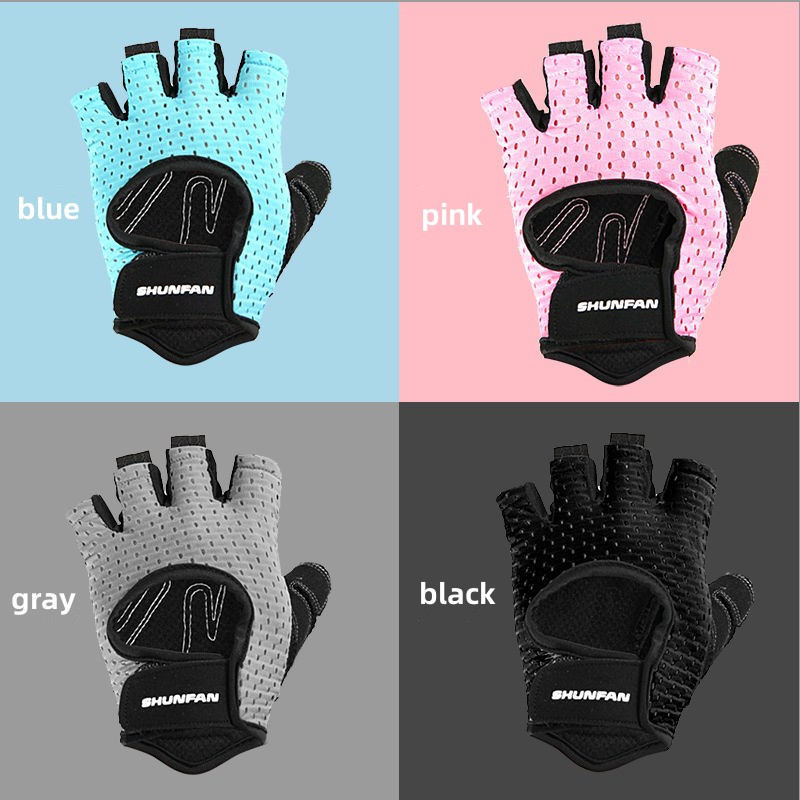 Fitnesas Vyrai Moterų Sporto Salė Sportinės Dviračių Pirštinės Puspirščio Dviračių Pirštinės Atsparios Smūgiams Kvėpuojančios Jodinėjimo pirštinės